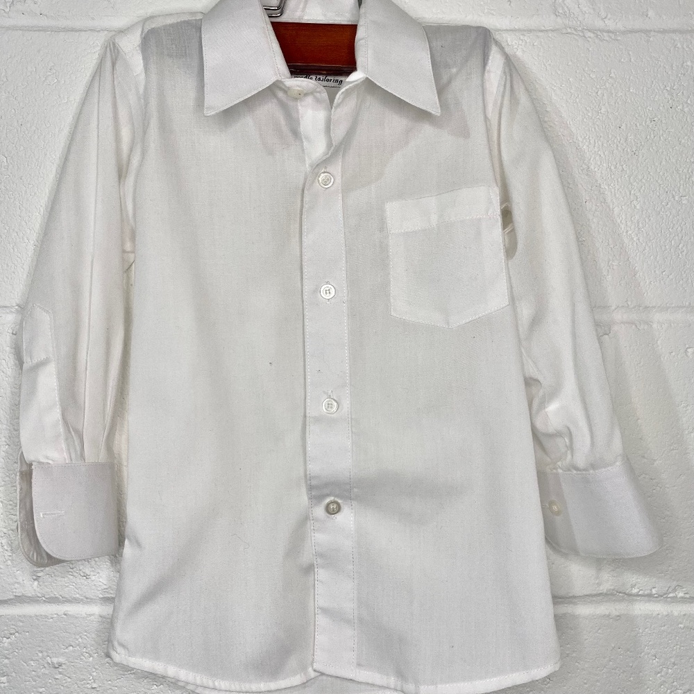 Valise White Long Sleeve Button Down Dress Shirt Size 3T